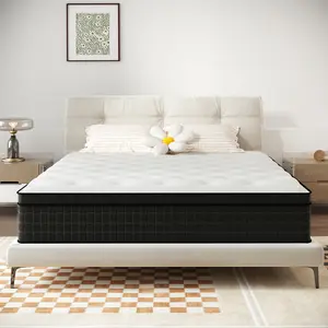 Memory Foam 12"14" Hybrid Pocket Spring Twin Full Queen King Size Medium Firm Mattress in A Box - Sweet Night Modern Design Pillow Hybrid Spring