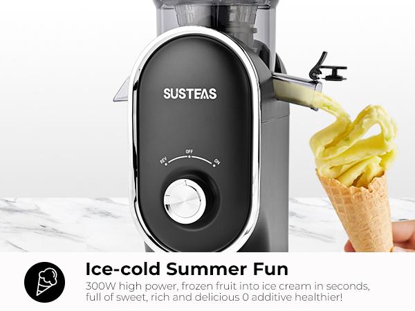 SUSTEAS Cold Press Juicer Large 5.3 Inch Feed Chute Juice Yield Up to 98% Easy to Clean with Two Filters for Whole Vegetables and Fruits