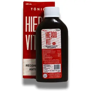 Hierro VIT B-12 Tonico Reconstituyente antianemicoHierro Vit B12 Iron Supplement 180ml – Energy Booster, Anti-Anemia Support, Vitamin B6 B12 Liquid Tonic