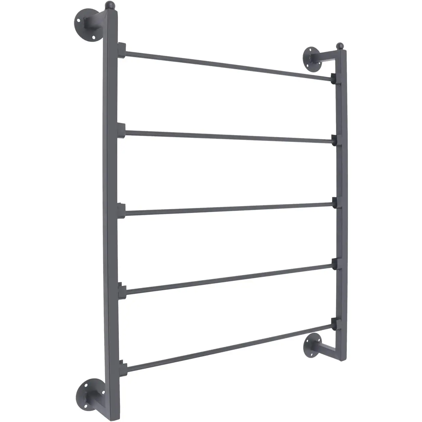 Retro Metal Wall-Mounted Scarf Organiser - Space-Saving Rack for Belts and Other Accessories, Hallway, Entryway (Black)