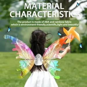 Viral Light Up Fairy Wings for Girls, Electric Butterfly Wings with Flapping Motion, LED Lights and Music, Princess Dress Up Costume, Fairycore Aesthetic Outfit for Kids, Perfect for Birthday Parties, Halloween Costume, Christmas Gifts
