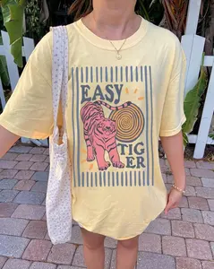 Vintage Tiger Graphic Tee : Summer Sunshine Tiger shirt , Beach Merch