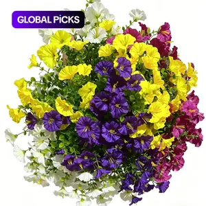 Artificial Potted Plant, 10pcs Faux Flower with UV Protective Function, Decorative Flower for Outdoor Home Flowerpot Porch Terrace Decoration