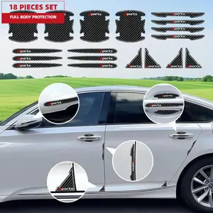 [18PCS Value Pack] Car Door Handle & Edge Protector Kit, Waterproof 3D Carbon Fiber Scratch Guard, Universal Exterior Accessories for All Cars ,car stuffcar decor,car decoration,car thing, truck decal anti-scratch, Door Handle Cover Trim