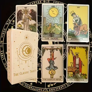 78 Classic Tarot Cards with Instructions, Portable Fortune-Telling Game, Brain-Boosting Multiplayer Game, Easter, Christmas, Halloween Gift