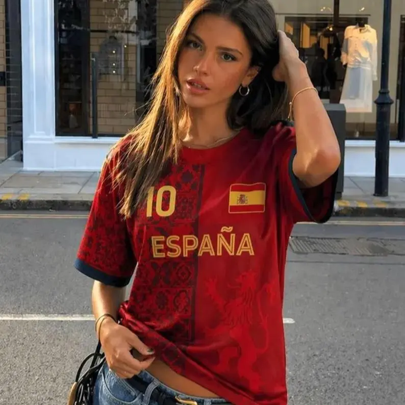 Spain Soccer Jersey 2026, Youth Football Shirt for Boys and Girls, Spain Soccer Jersey for Kids/Adults Game Day Gift