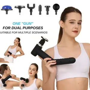 Muscle Massage Gun, Fitted with 6 Replaceable Massage Heads and 6 Adjustable Modes, Equipped with Quiet Brushless Motor to Help Soothe Muscles, for Home, Office, Gym,Portable Massage gun, Gift for Women & Men, Christmas New Year Gift Full Body Electric Ly