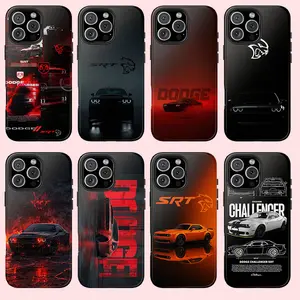 High-Performance Muscle Car Aesthetic Dodge Challenger SRT Graphic Shockproof Tough Phone Case for iPhone 11 12 13 14 15 16 17 Pro Max Plus