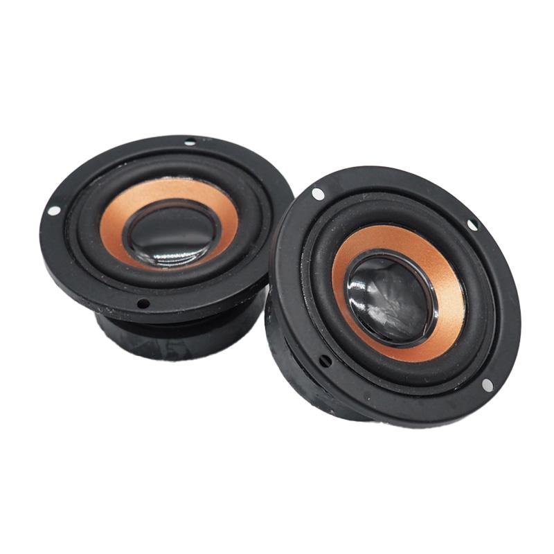 2-Piece Portable Bluetooth Stereo Audio Speakers - Cordless Palm-Size 63mm 4-Ohm 5W 45-Core Magnetic Round Mini Loudspeakers, Auxiliary Input (Yes, Wired Option Included) for DIY Kits, Mobile Multi-Device Builds