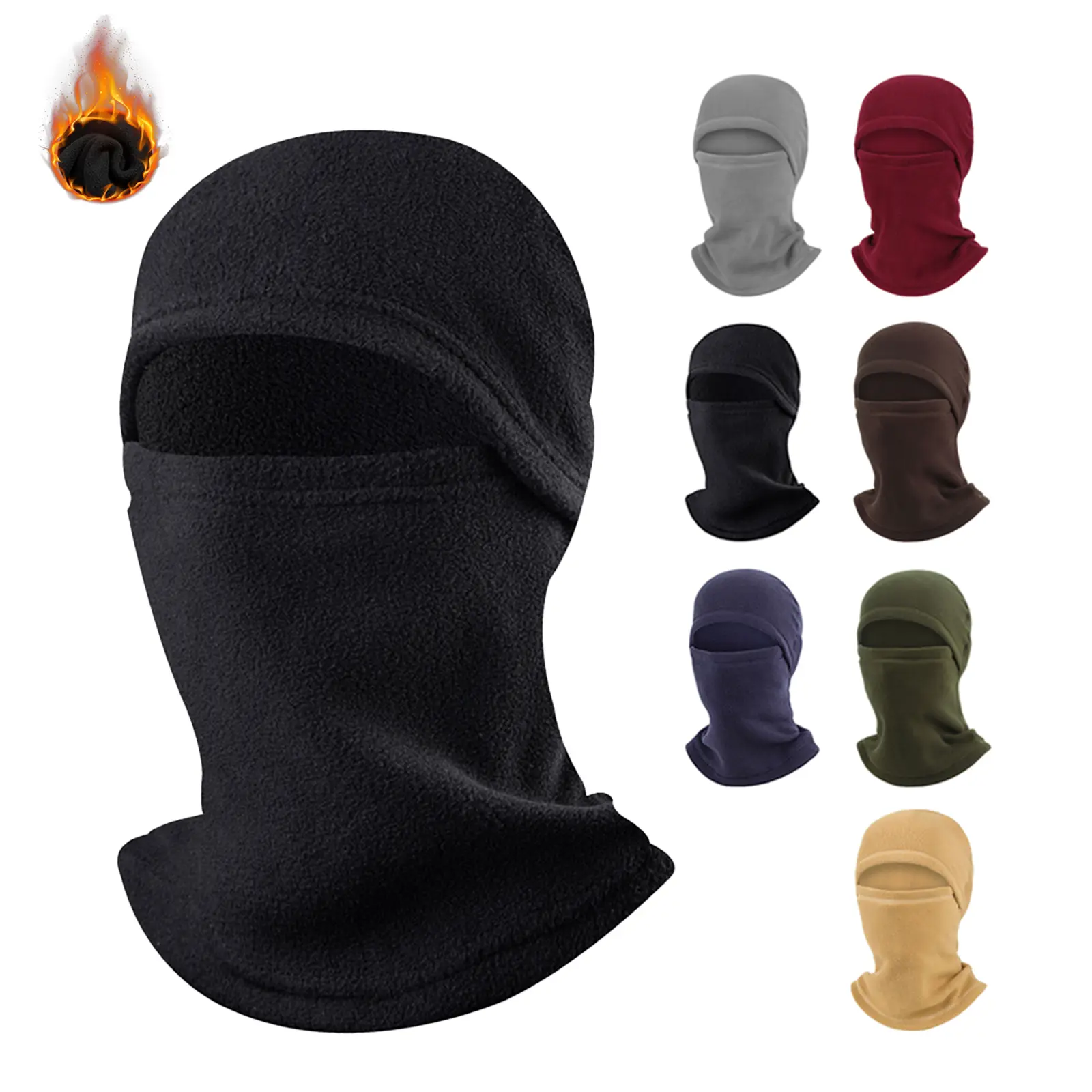 Unisex Windproof Beanie with Scarf Two Pieces Polar Fleece Balaclava Hood Face Mask Ski Mask For Cycling Skiing Fishing Outdoor Activity Construction Sites Farms And Training Stay Warm And Protected Party Hat