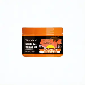 WEST MONTH Intensive Tanning Gel, Carrot & Coconut Extract Accelerated Natural Bronze, Skin Protection & Sun Damage Reduction, Long-Lasting Hydration Lock, Lightweight Non-Greasy Fast Absorbing for All Skin Hydrating balm tan