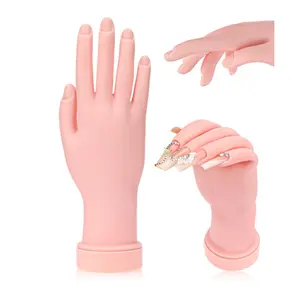Practice Hand for Acrylic Nails Soft Touch Mannequin Hand for Nails, Flexible and Bendable Fake Hand for Nails for Nail Art Beginners
