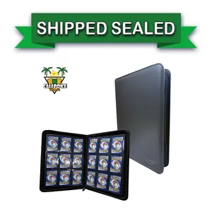 9-Pocket Black 360 Card Binder with Zipper