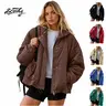SCUSTY Womens Hooded Puffer Jacket Lightweight Hoodies Quilted Long Sleeve Oversized Warm Winter Coat