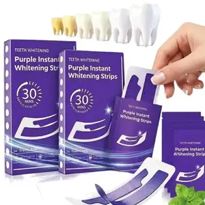 Purple Teeth Whitening Strips,28 PCS Whitening Sessions,Purple Tooth Whitening, Tooth Stain Treatment, Combining Whitening and Colour Correction,Peroxide-Free whiten