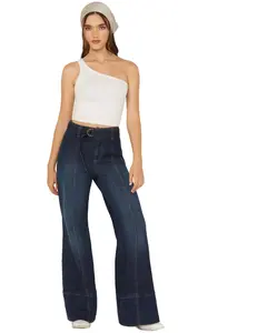 Free People Women's Ryla Dark Wash High Rise Flare Stretch Denim Jeans - Ob2049921-5413