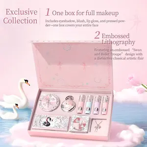 Ballet Makeup Gift Box Cheek Blush Red Lip Glaze Eye Shadow Professional Concealer Bronzer All In One Makeup Kit Set