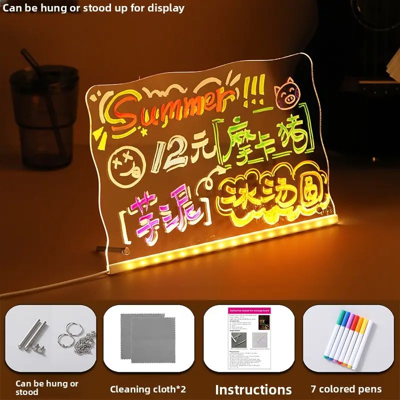 Luminous Drawing Board Graffiti Message Board Fluorescent Board Stall Advertisement Display Board Christmas Children Toy Luminous Drawing Board Graffiti Message Board Fluorescent Board Stall Advertisement Display Board Christmas Children Toy