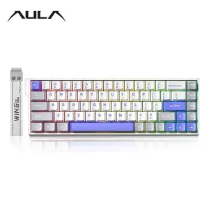 Aula Win68 He Wired Keyboard, 68 Key Compact Layout, RGB Lighting, Magnetic Switches, Hot Swappable Keys, Compatible with Windows/MAC, RGB Backlit Keyboard