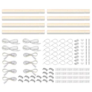 Barrina T5 Grow Lights, 1FT, Full Spectrum Sunlight, LED Grow Light Bulbs, Plug and Play, Yellow, 8 Packs