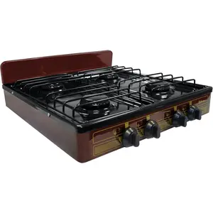 Koblenz Victoria 4-Burner Gas Stove, Portable, Porcelain Cover and Four 16,000 BTU Burners, Bronze Stove For Propane Gas, 20.8" x 24.6" x 5.12", Perfect for Outdoors and Camping, PFK 400A