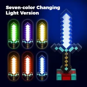 Diamond Glow Sword Keychain Pendant Seven-color Changing Light Version with Vibrant Colors and Durable Design