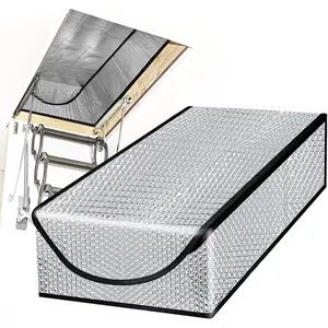 MELLOW MORNINGS Attic Stairway Insulation Cover, 25" x 54" x 11", Attic Door Insulation Cover with Zipper and Thicken Aluminum Foil for Summer Heat, Winter Cold, Moisture and Dust