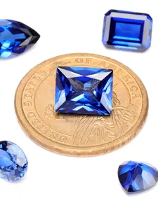 Lab-Grown Blue Sapphire Gemstone 8-12mm Baguette Shape, DIY Jewelry Making Supplies, Bracelets Rings Earrings Pendants Necklace Accessories