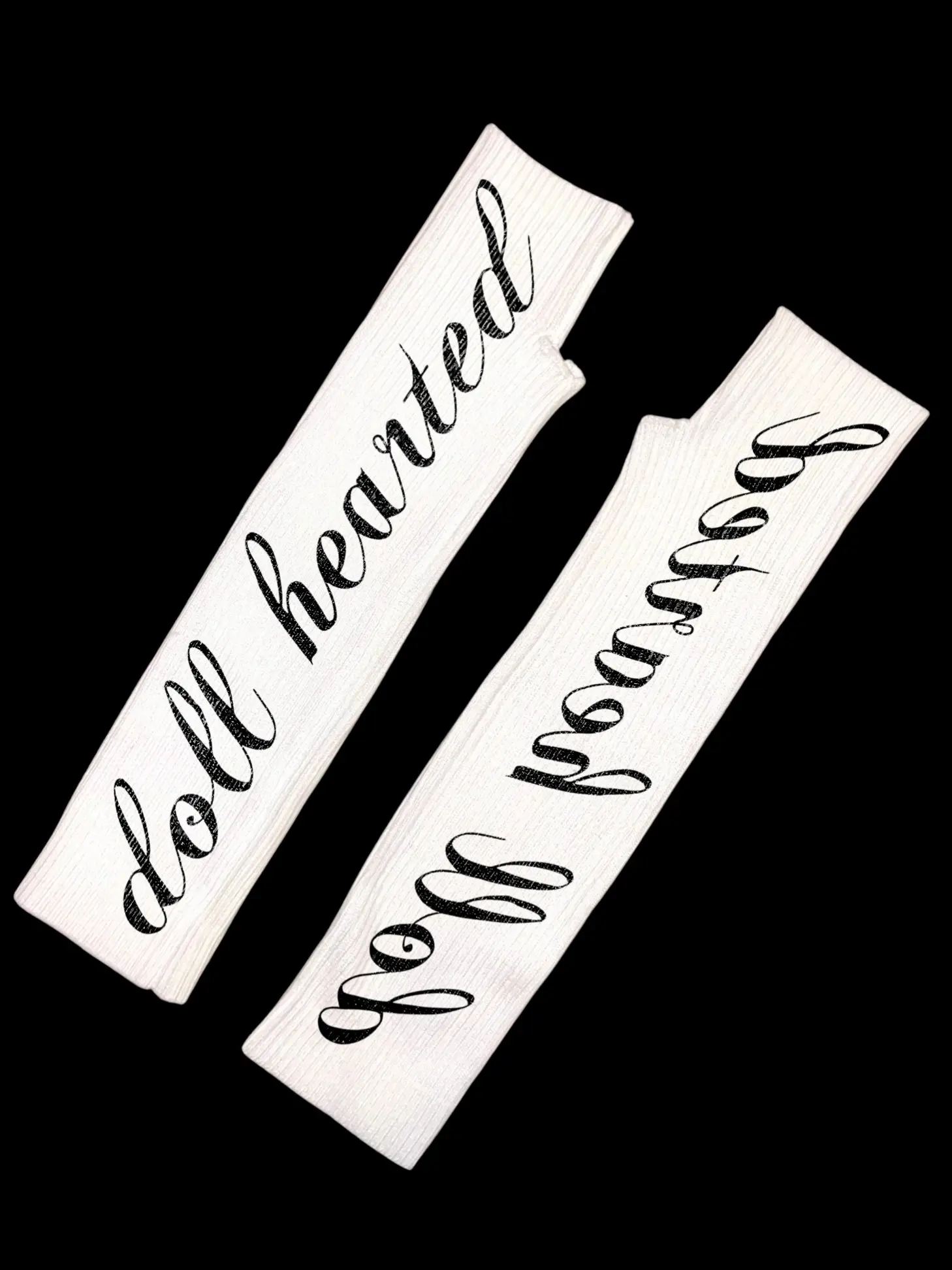 Women's Letter Print Hearts Gloves, Y2K Long Knit Gloves, Sweet Punk Style, Steam Punk Fashion, Fall & Winter Accessories