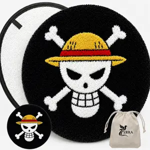 ZYRRA ONE PIECE Rug for Cool Gaming Room Decor - Fluffy 24x24” Anime Figure for Hypebeast Wall Decor - Non Slip & Non Shedding Bedroom Rug - Machine Washable, Absorbent Mat for Bathroom Decor
