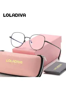 LOLADIVA Unisex Minimalist Design Full Frame Plano Glasses Literary Vibe Square Frame Plano Glasses
