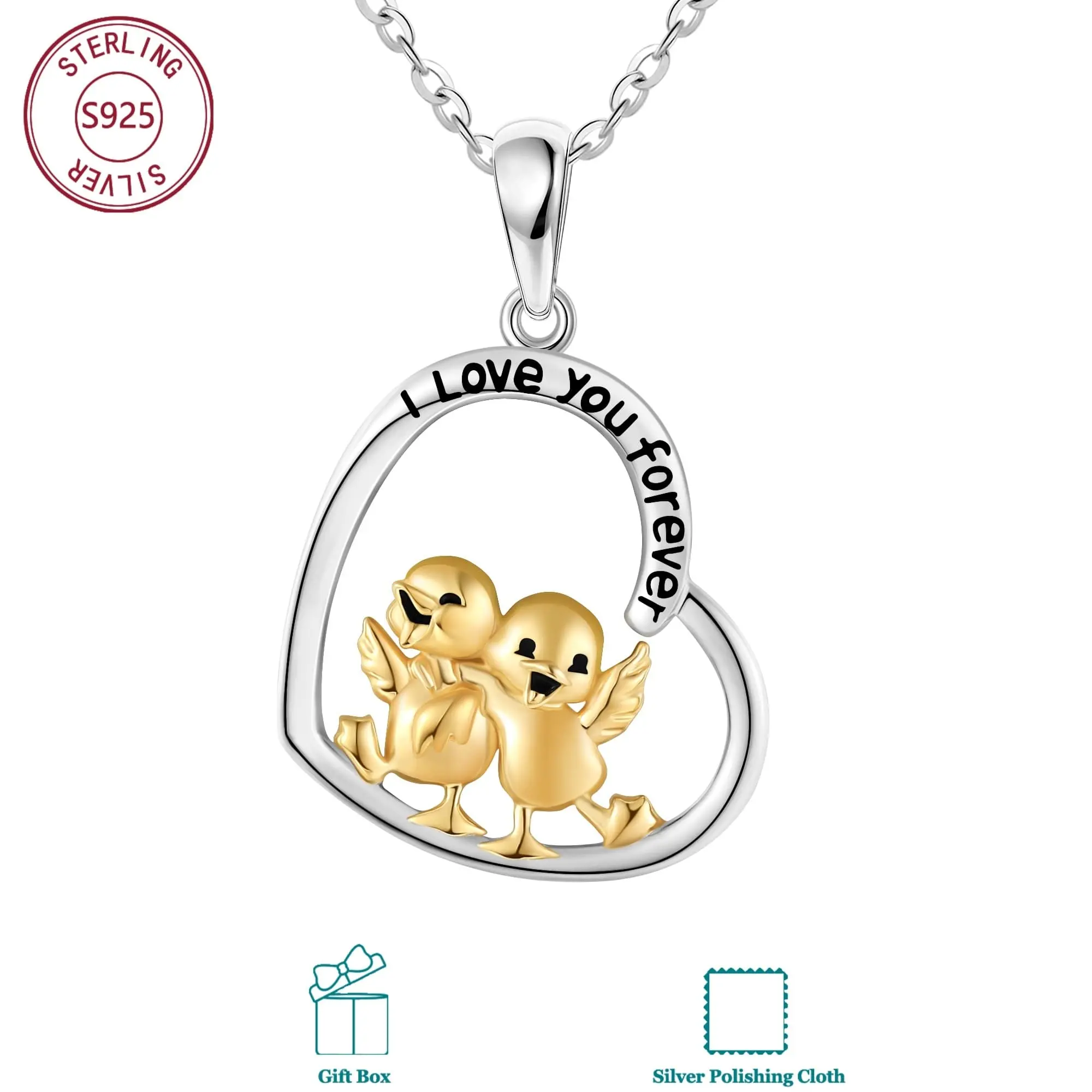 925 Sterling Sliver Duck Necklace
