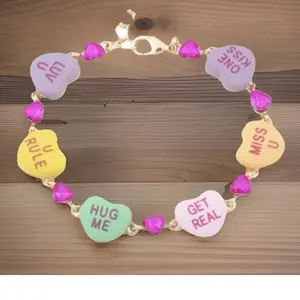 Betsey Johnson Valentine's Day Candy Heart Bracelet with 'Hug Me' conversation hearts