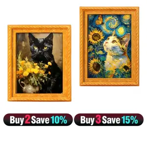 Art Cat Funny Fridge Magnet - Vintage Art Frame - Fridge Locker Decor Gift & Cute Gift for Cat Lovers