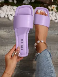 New Fashion Minimalist Plaid Flat Slippers, Summer Essential Lightweight Comfortable Shoes, Suitable for Walking and Standing