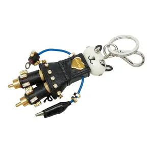 Pre-owned PRADA Other Small Leather Goods Cat Robot Leather Keychain