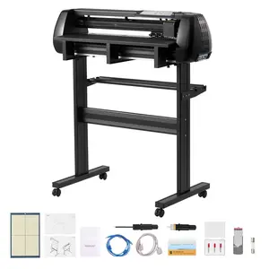 Vinyl Cutter Machine With 28 Inch Max Feed Width, Dual Cutting Heads, Adjustable Cutting Force And Speed, Bright LED Display, Plotter Printer With Signmaster Software, Windows/macOS Compatible, Signage, Decals, Banners