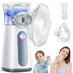 Portable Handheld Ultrasonic Nebulizer, Reusable Mask for Adults & Kids, Home Steam Inhaler, Easy Operation Device for Daily Breathing Care, USB Rechargeable Nebulizer