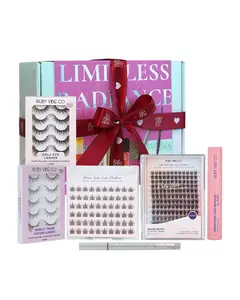 [RUBY VIBE CO] Anime Glam Lash Collection Gift Set | Faux Mink Strip & Cluster Lashes with Adhesive & Precision Eyeliner
