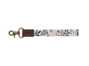 Wildflower Wristlet Keychain - for Keys, Fob, Wallet, Phone, etc. - Short lanyard, Polyester Material