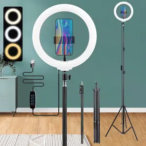 10 Inch Dimmable LED Ring Light Kit, UEGOGO LED Ring Video Fill Light with 63 Inch Detachable Tripod And Phone Holder, 3 Light Modes, Dimmable Selfie LED Ring Light for Video, Photography, Selfie, Vlog, Live Streaming