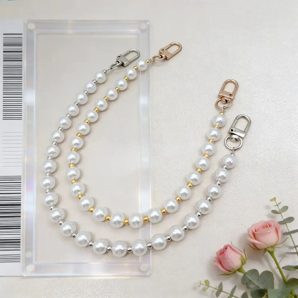 Faux Pearl Decor Phone Chain, Anti-lost Phone Lanyard, Crossbody Phone Lanyard, Fashion Phone Strap for Women & Girls, DIY Bracelet Accessories, Phone Decoration Accessories, Phone Wrist Strap, Phone Sling, Phone Charms, Phone Accessory