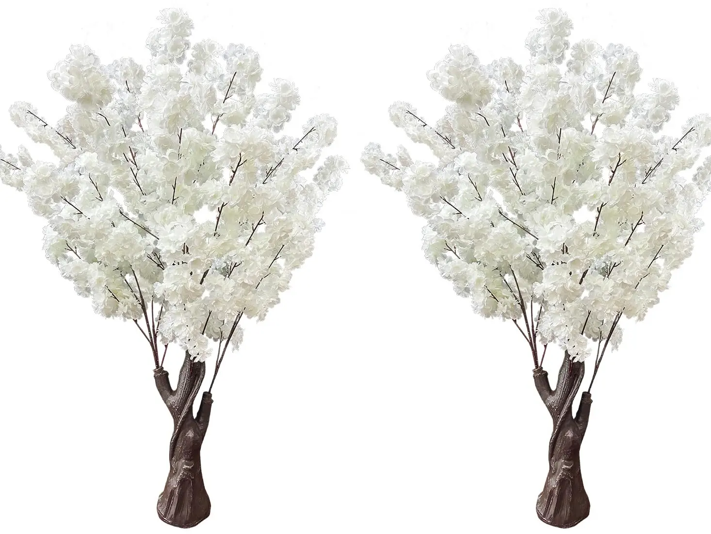 2pcs Artificial Cherry Blossom Tree, 4.3FT Pink Faux Cherry Blossom Tree for Home, Wedding & Party Decoration, Indoor & Outdoor