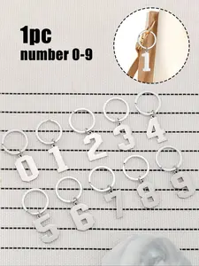 Arabic Number Keychain, Women's Key Chain, Couple Gift, Fashion Car Key Ring, Anti-Rust, Personalized Bag Wallet Earphone Case Charm