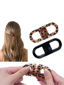 Magnetic Hair Clips, Alligator Hair Clips, Strong Hold Anti-Slip Smart Women's Hair Accessories, Seamless Comfortable Leopard Print Hair Decorations