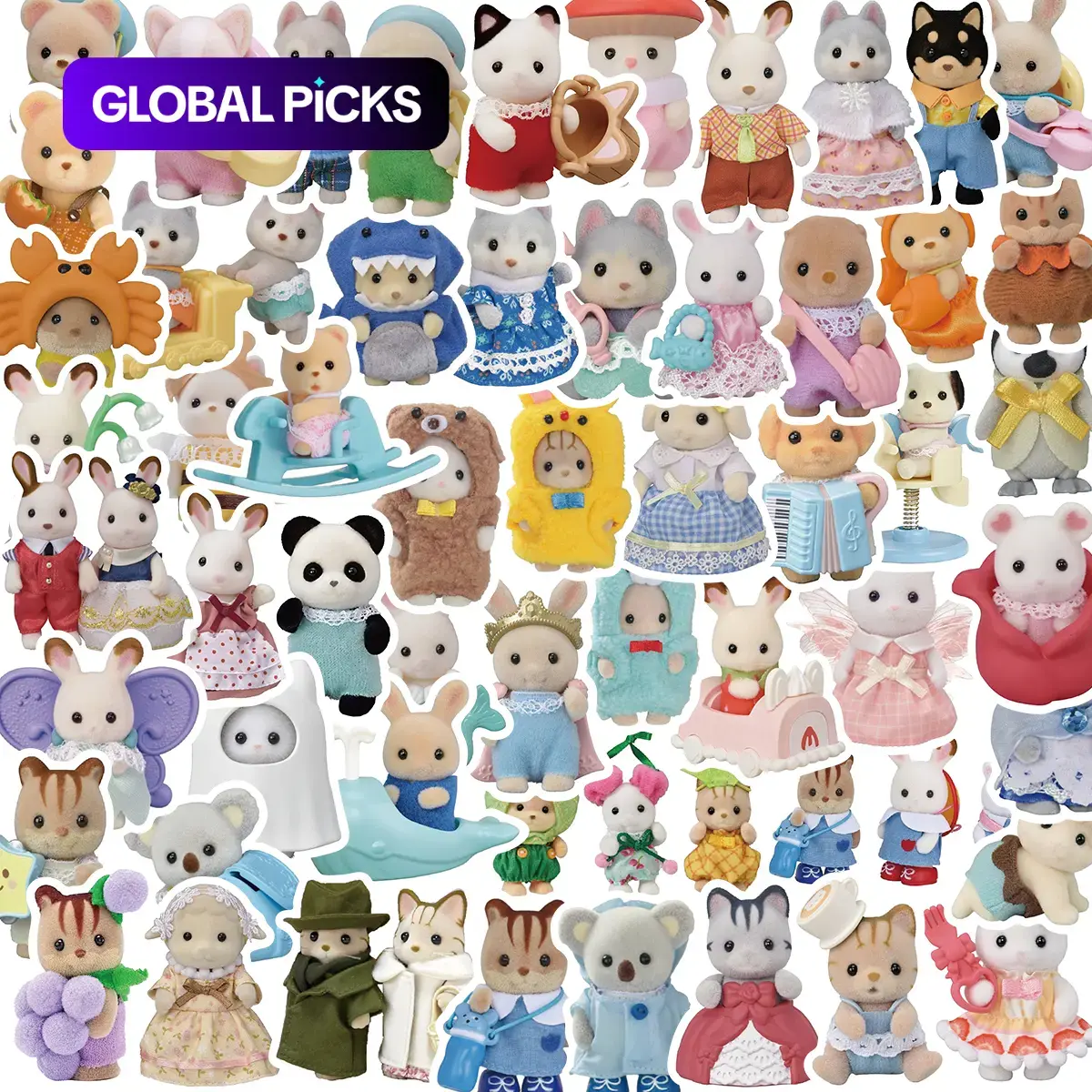 Cartoon Animal Pattern Sticker, 55pcs/set Cute Animal Decorative Sticker, Diy Decals for Water Bottle, Laptop, Phone Case, Scrapbooking, Journal Making