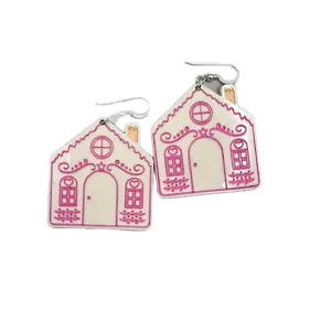 Gingerbread Earrings, handmade acrylic Christmas earrings