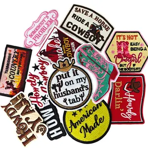 12PCS Western Iron On Patches Cowgirl Cowboy Embroidered Patches for Trucker Hats Jackets Backpacks Jeans