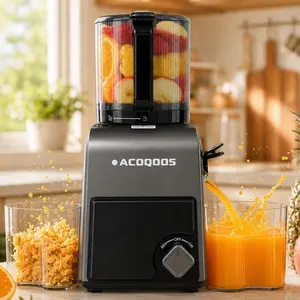 ACOQOOS Cold Press Fruit Juice Extractor - 6.5in Wide Mouth Slow Masticating Juicer for Whole Fruits, Vegetables, Dishwasher Safe, High Juice Yield, Easy to Clean