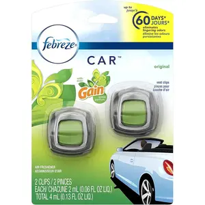 Febreze Car Air Freshener Vent Clip - Gain Original Scent - 0.13 fl oz/2pk